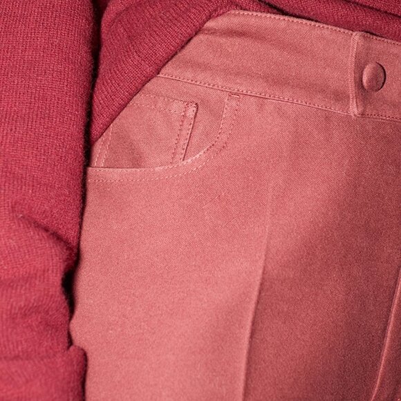 CHICJOC Burgundy Tailored Cotton Pants – Size 38 - Picture 13 of 16